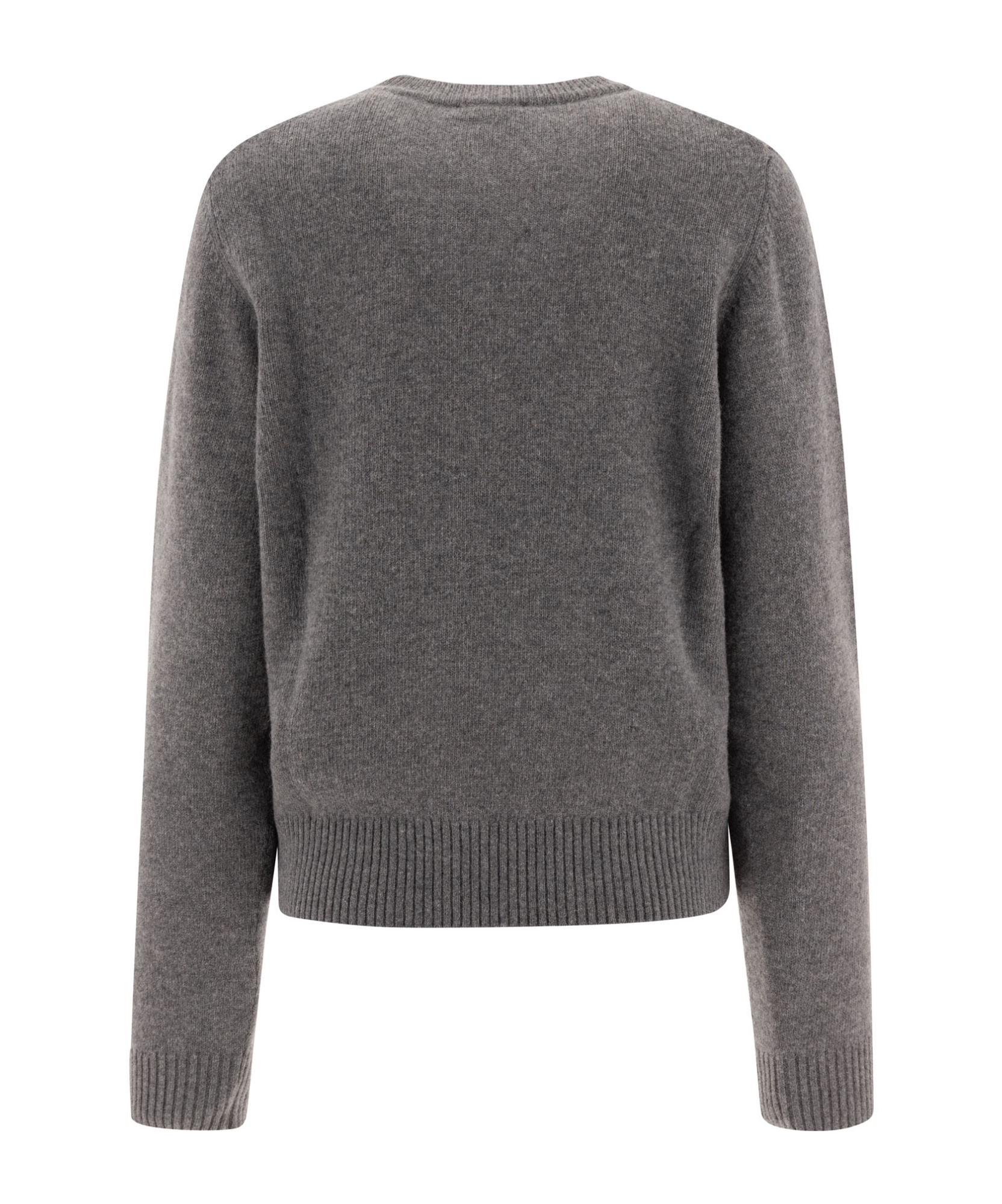 Ganni Bunny Wool Crewneck Sweater In Gray