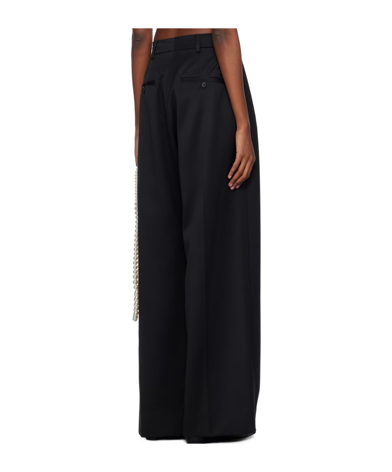 Simone Rocha High-waist Straight-leg Trousers In Black
