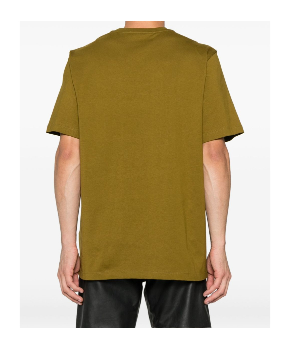 Msgm Cotton T-shirt With Front Printed Logo In Green