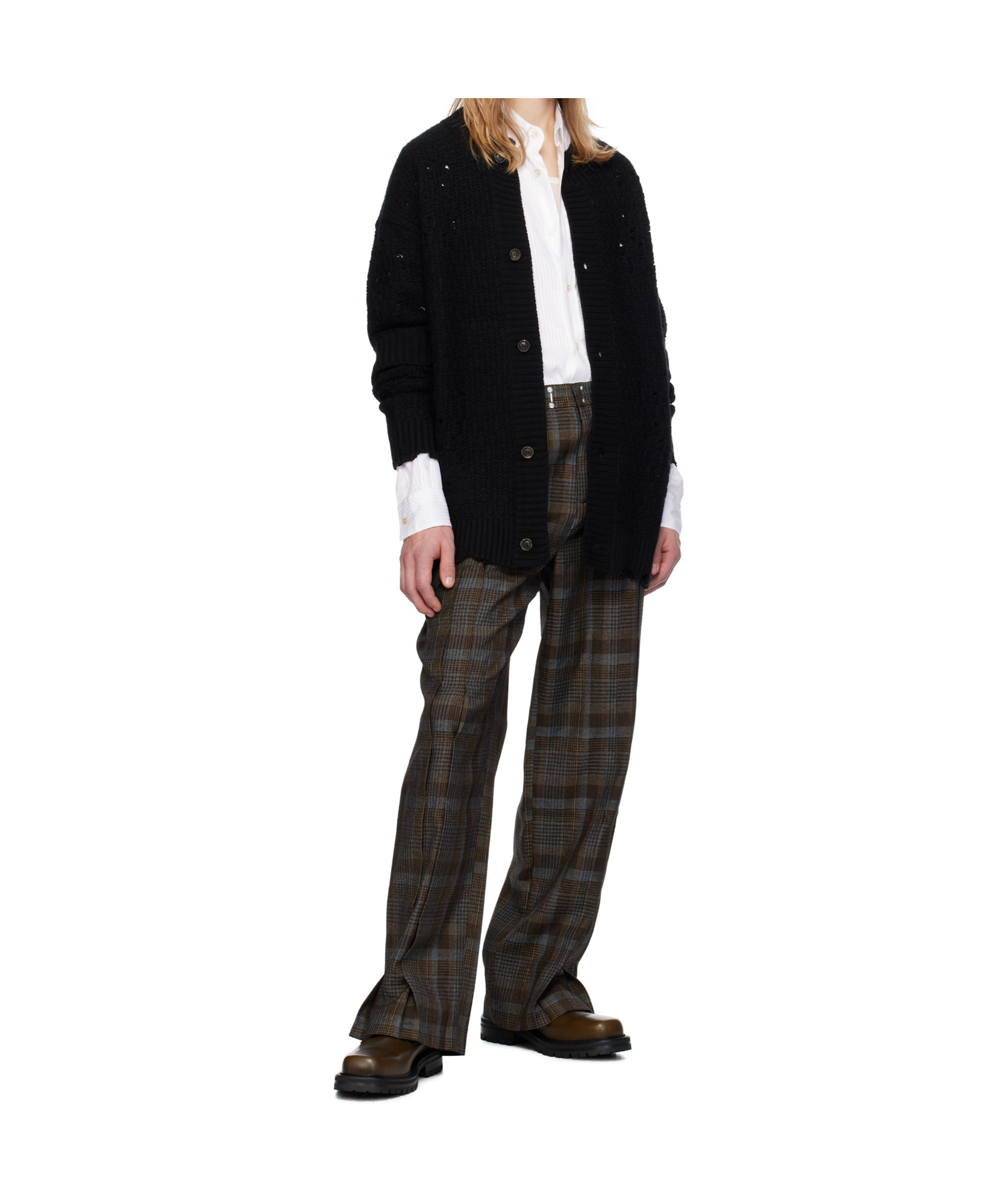 Andersson Bell Black Roghen Wool Long Cardigan In Black