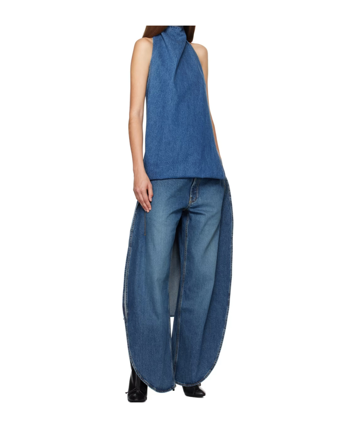 Alaïa Asymmetrical Blouse In Blue