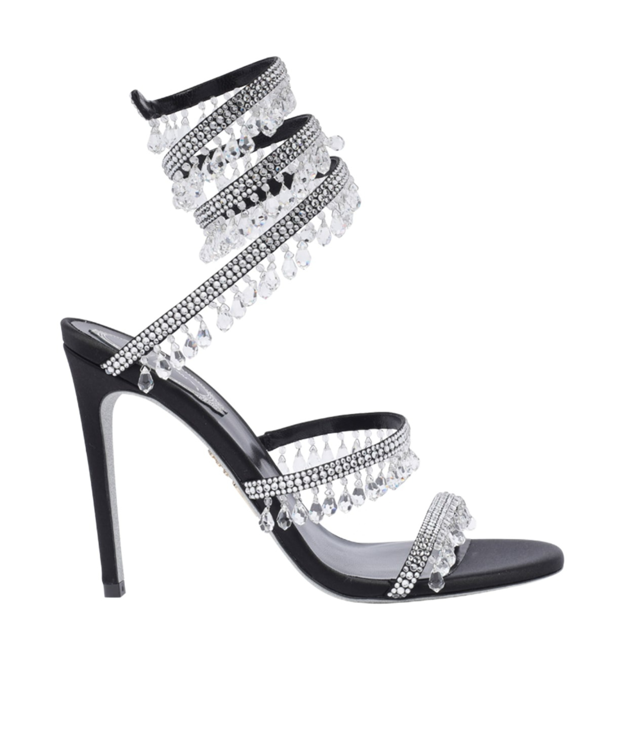 René Caovilla Chandelier 105 Rhinestone Embellished Sandals In White