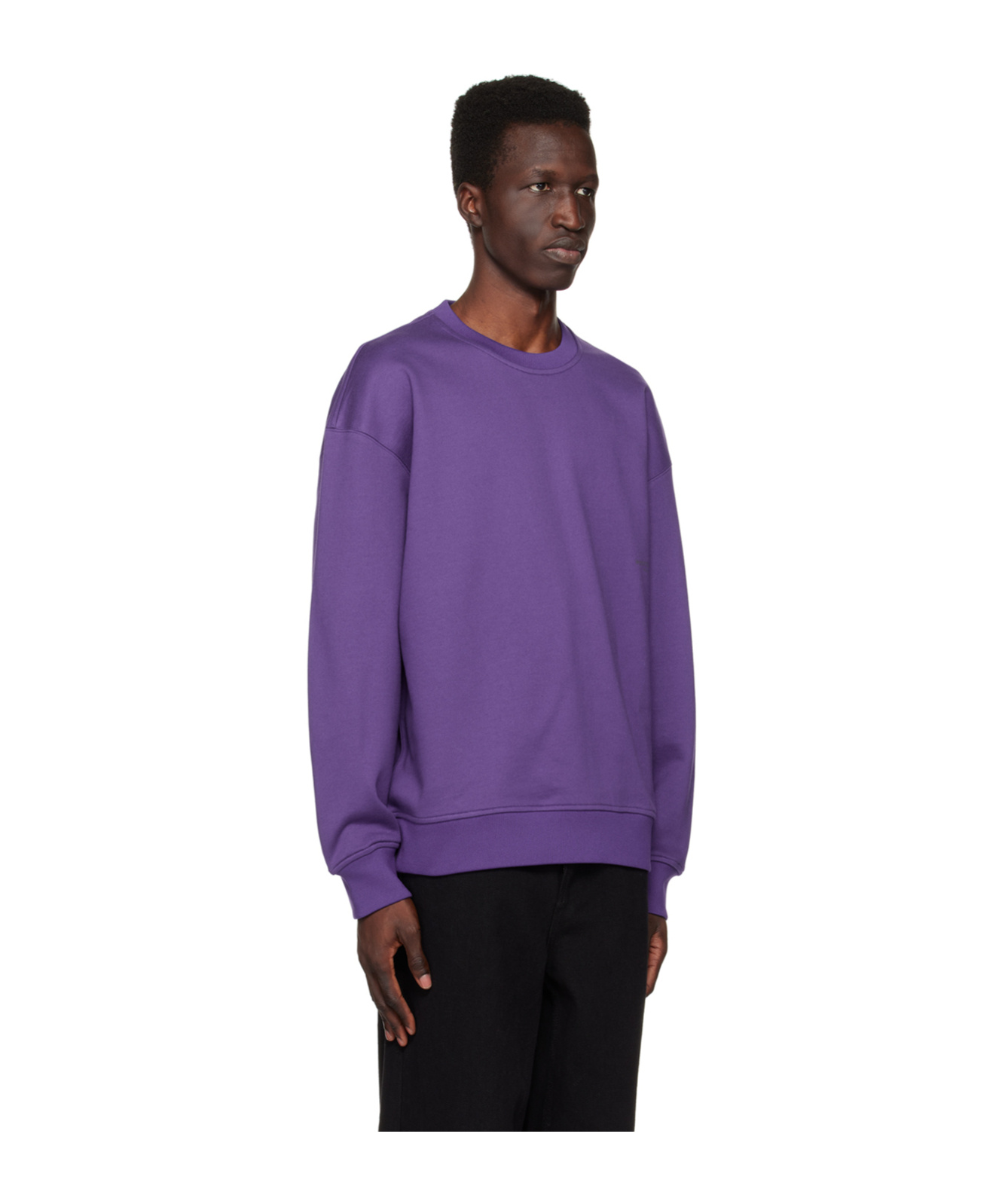Shop Wooyoungmi Round Collar Long Sleeve Sweater In Purple