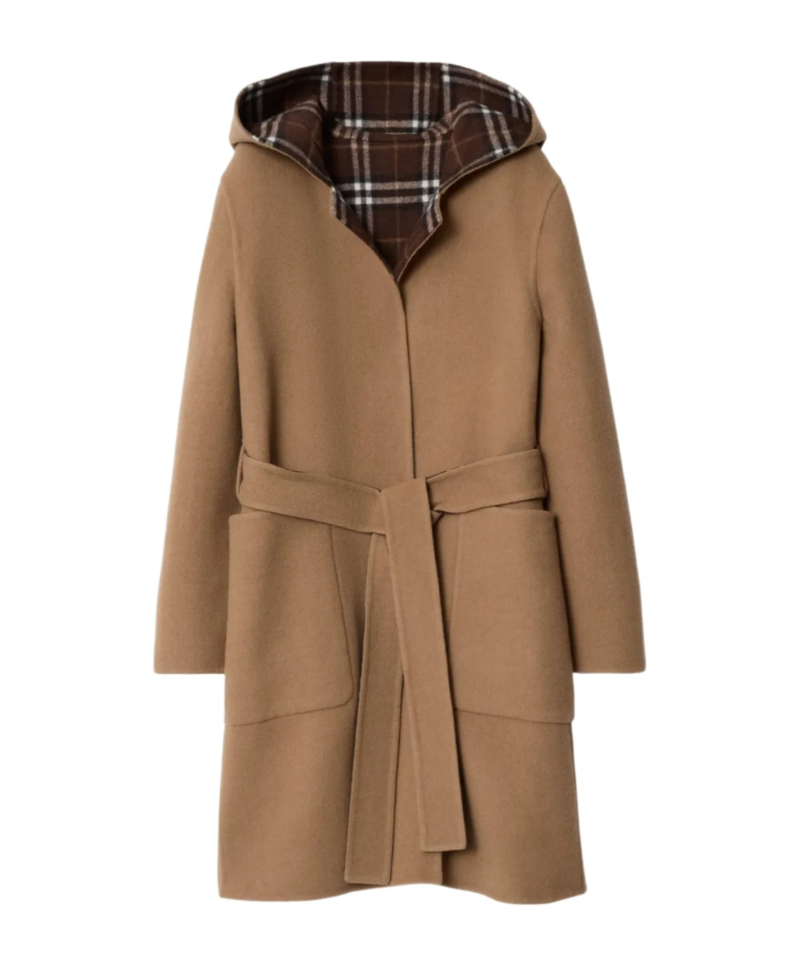 Burberry Hampshire Reversible Hooded Wrap Coat In Brown