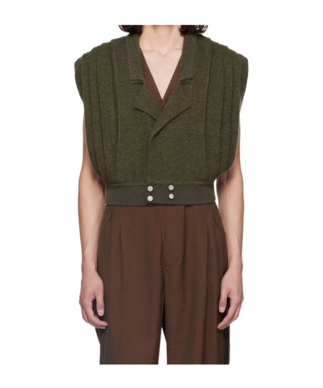 Kiko Kostadinov Khaki Orson Cardigan In Green