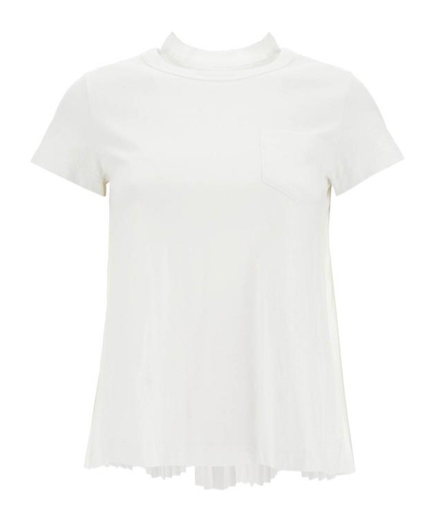Sacai Contrasting-panels Jersey T-shirt In White