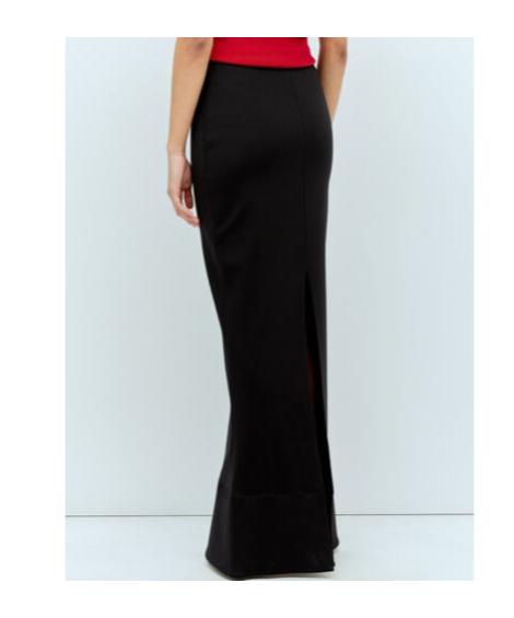 Jacquemus Rear Slit Maxi Skirt In Black