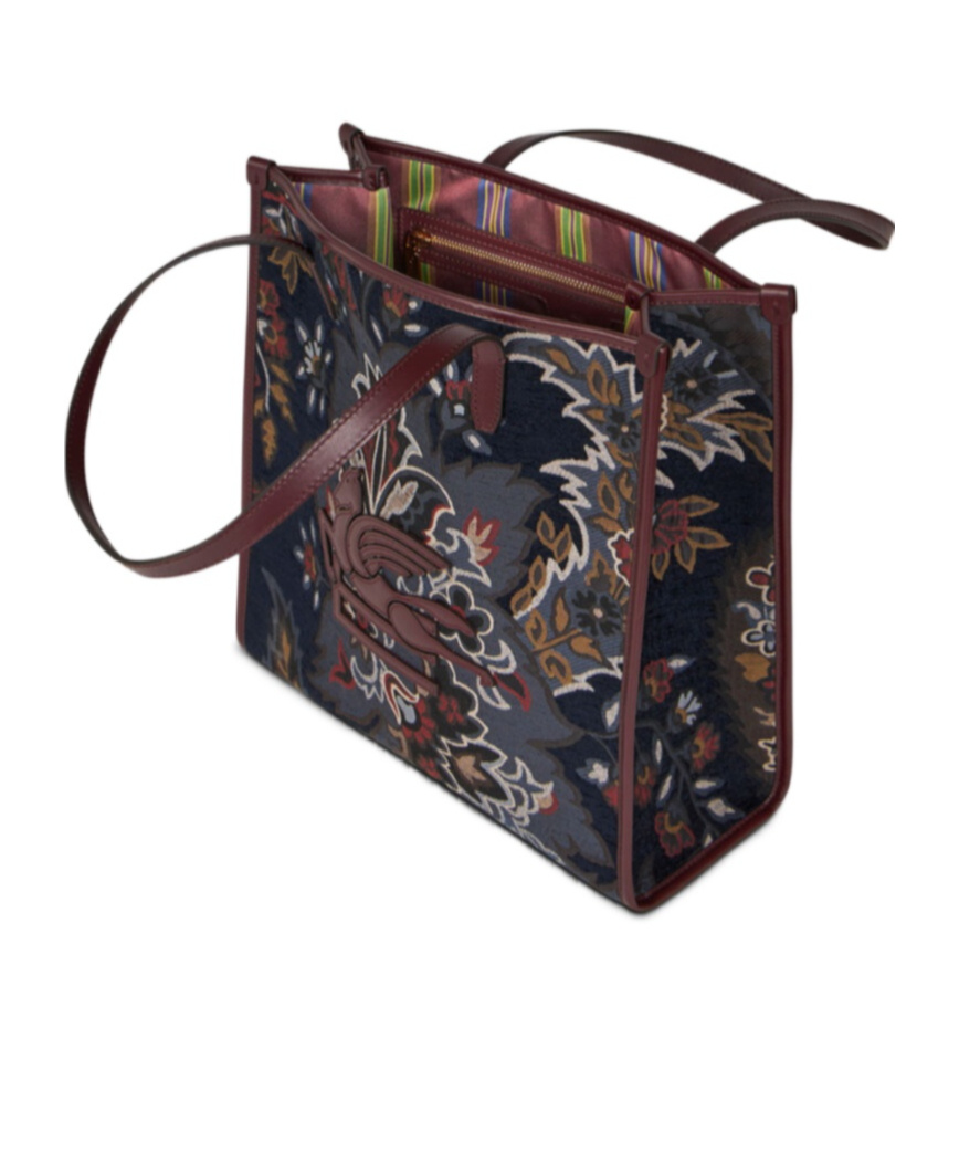 Etro Medium Love Trotter Jacquard Tote Bag In Black