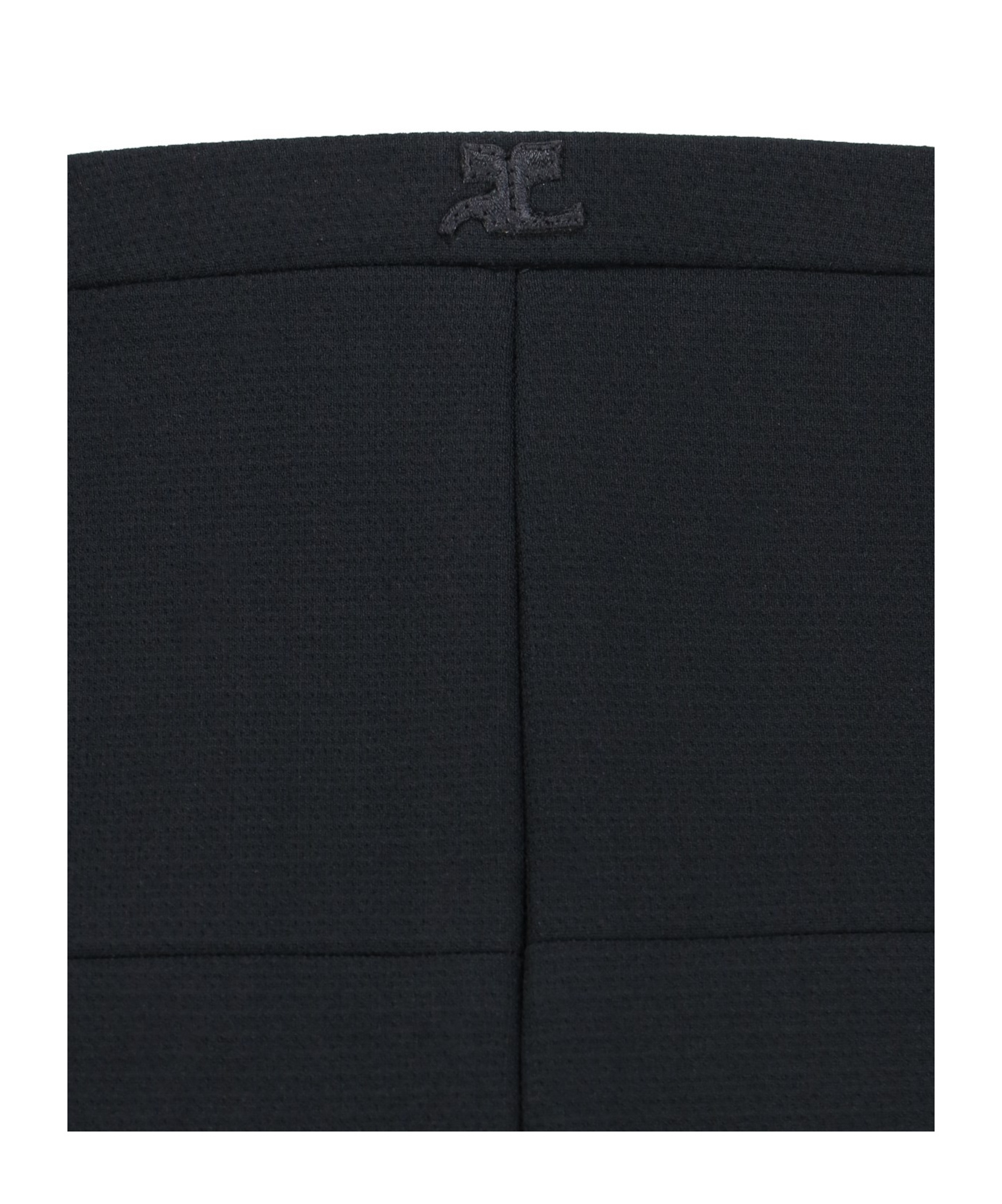 Shop Courrèges Wool Arc-edged Skirt In Black