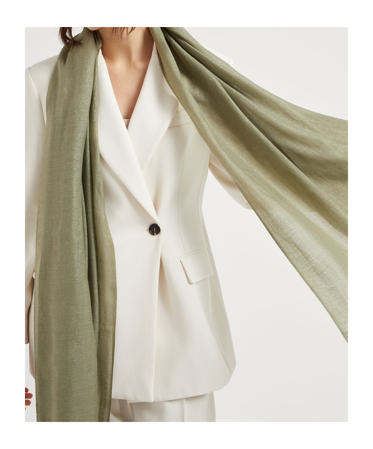Brunello Cucinelli Translucent Fringe-edge Scarf