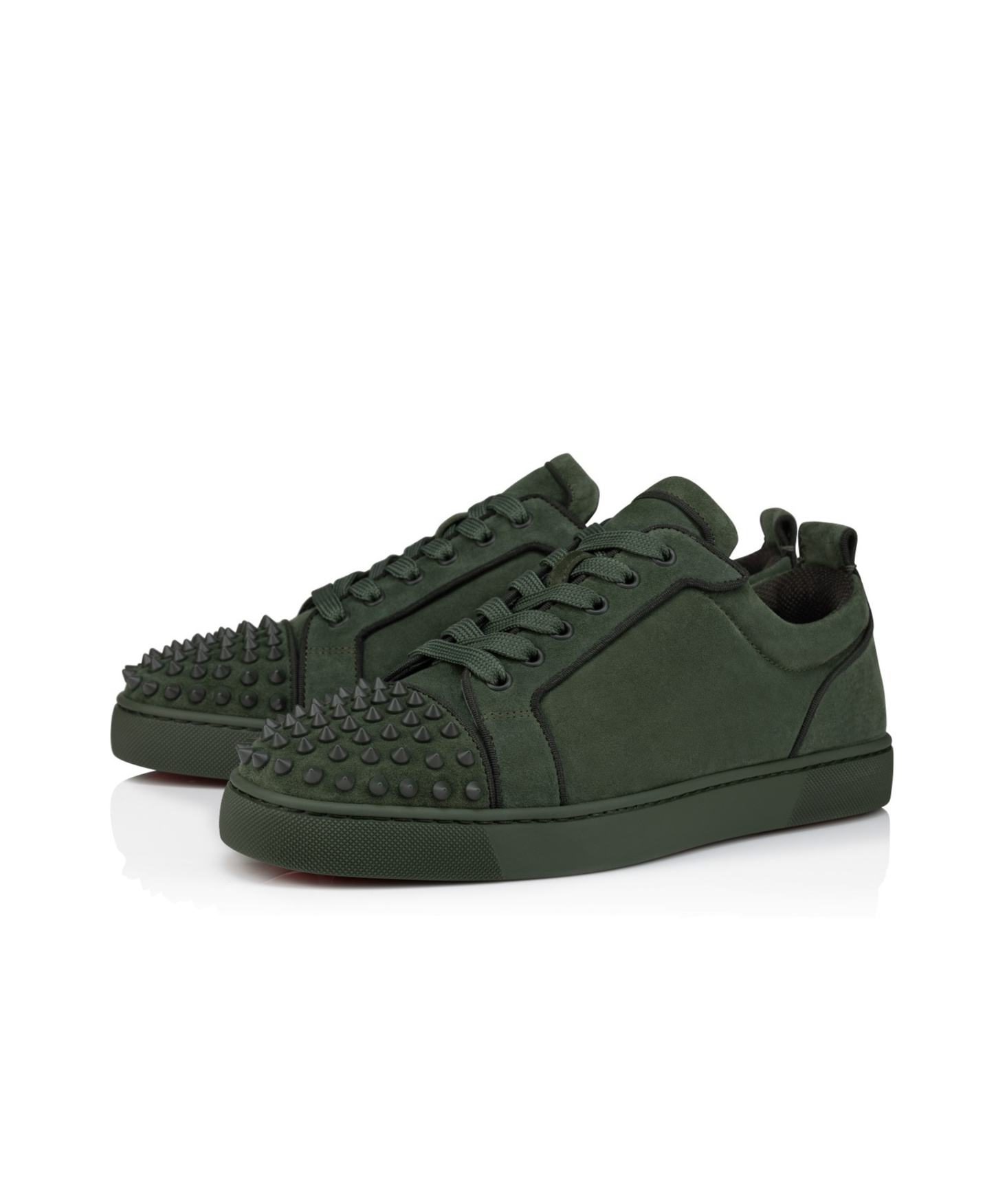 Christian Louboutin Louis Junior Spikes Suede Sneakers In Black