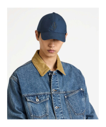 Jw Anderson Waxed Cotton Baseball Cap In Dark Blue In Blue