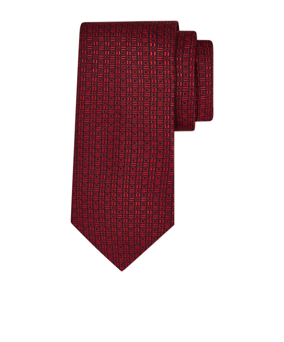 Ferragamo Gancini Motif Jacquard Tie