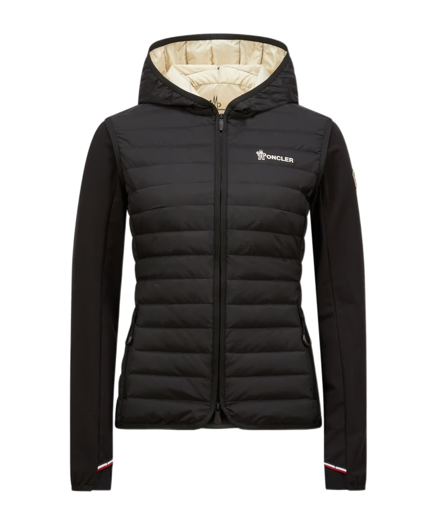 Moncler Long-sleeved Down Jacket In Black
