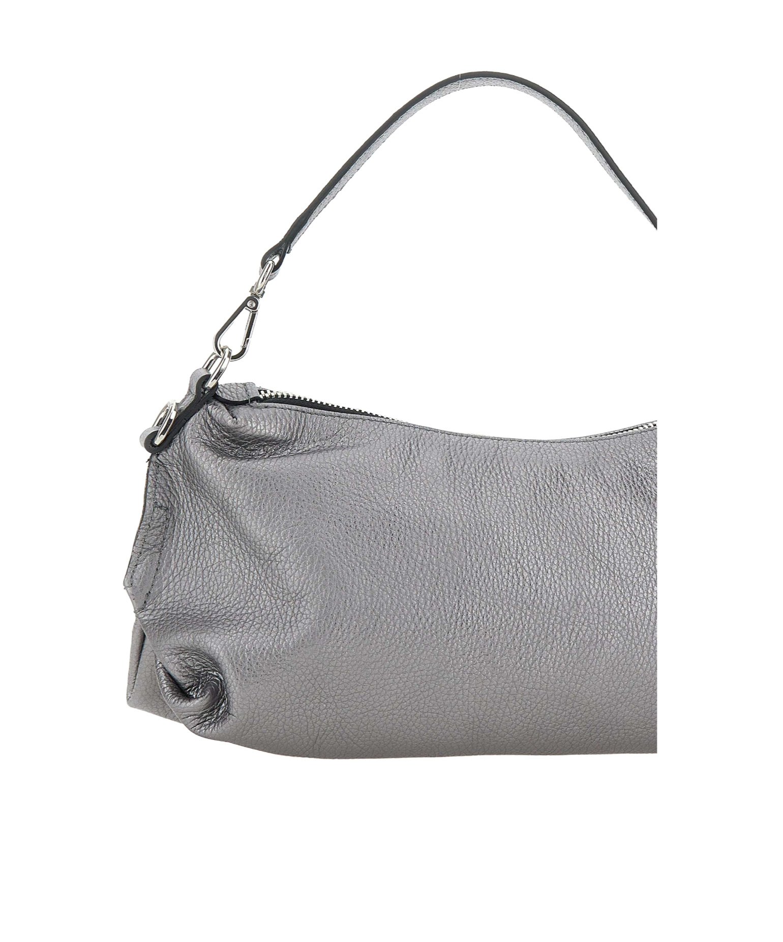 Gianni Chiarini Logo Embossed Zipped Shoulder Bag In Gray