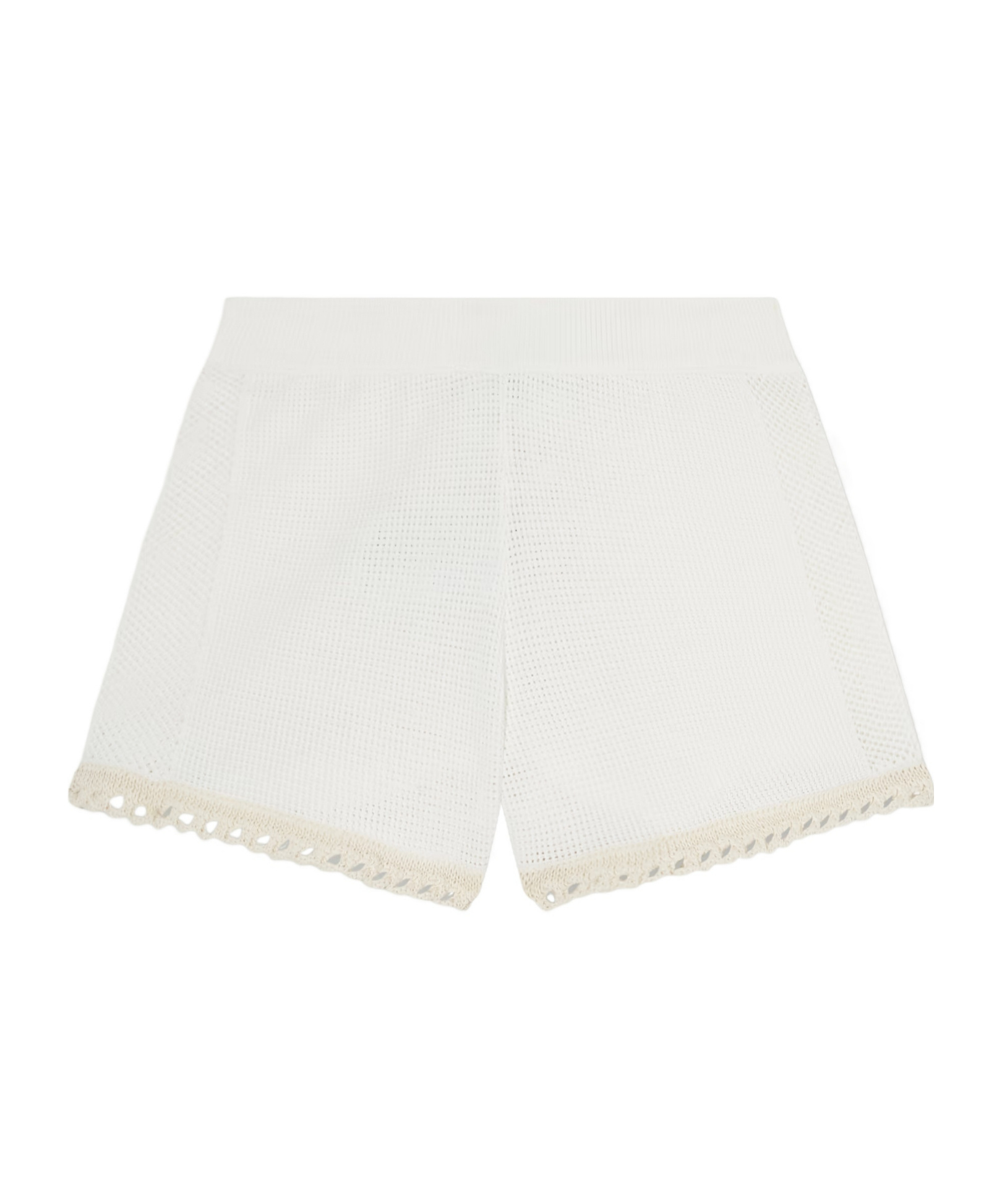 Stella Mccartney Crochet-trimmed Cotton Shorts In White