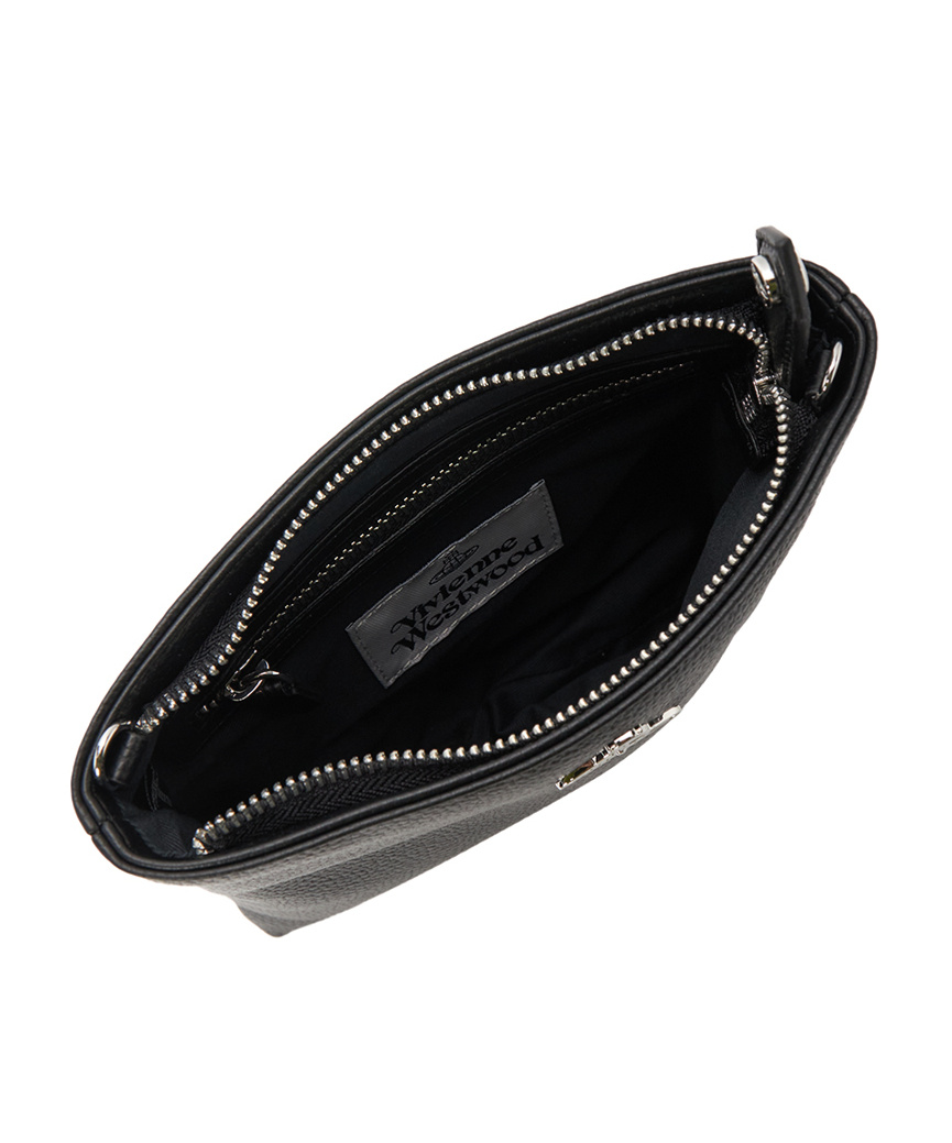 Vivienne Westwood Top Zipper Shoulder Bag In Black