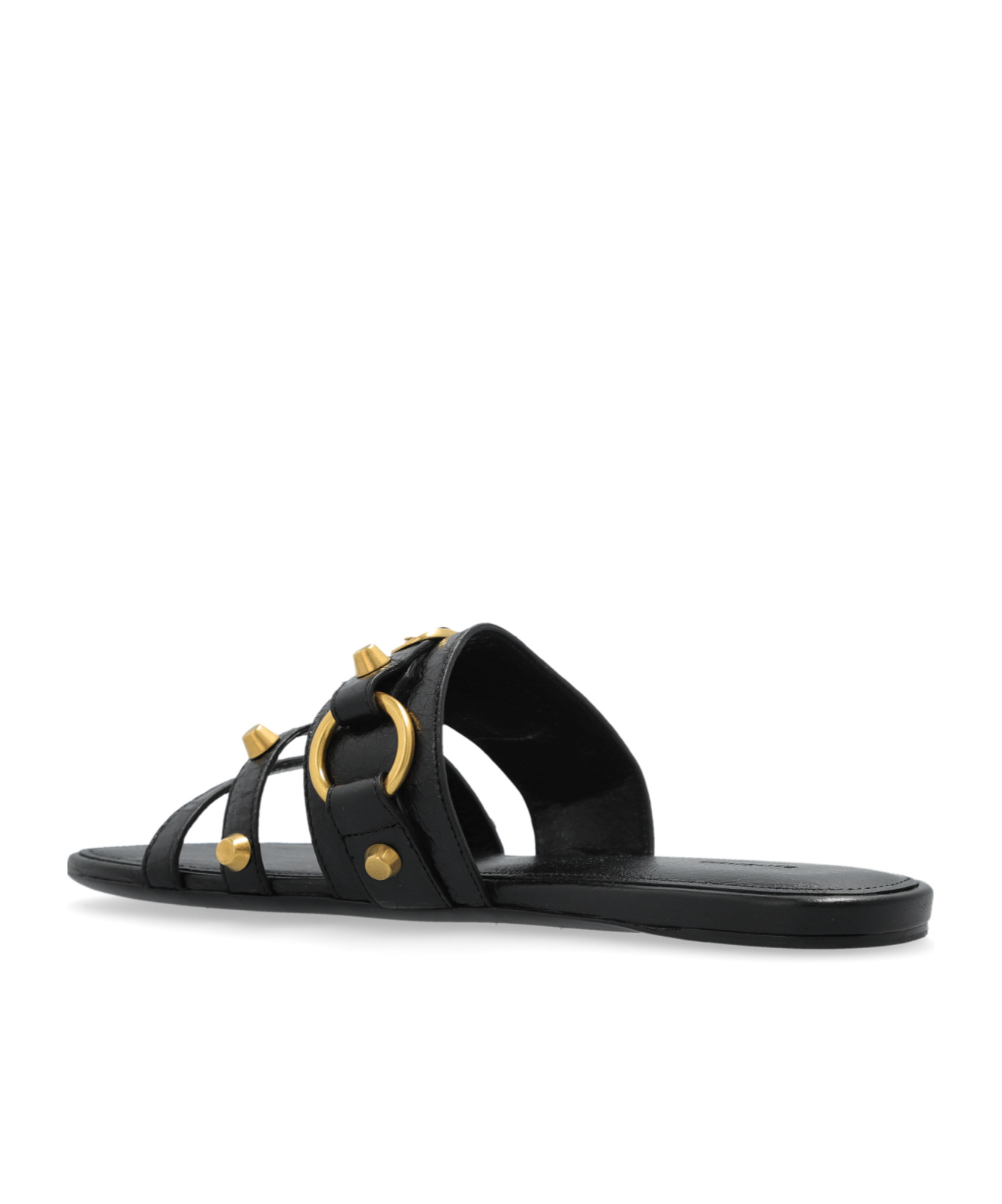 Balenciaga City Nappa Leather Flat Slides In Black