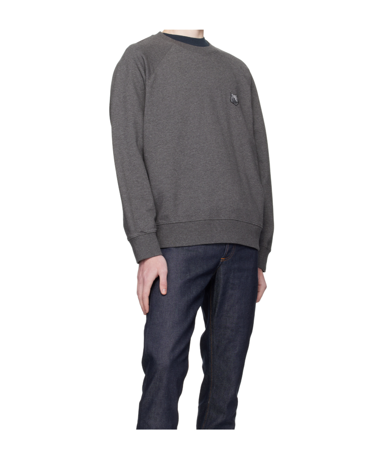 Maison Kitsuné Gray Bold Fox Head Patch Oversize Sweatshirt In Gray