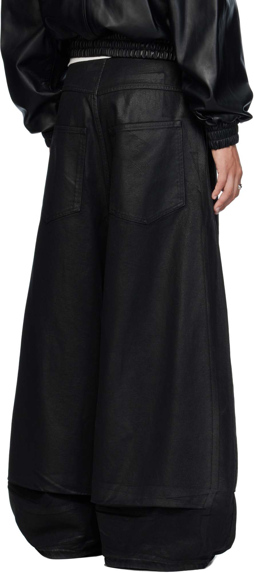 Lu'u Dan Coated Double Xl Jeans In Black
