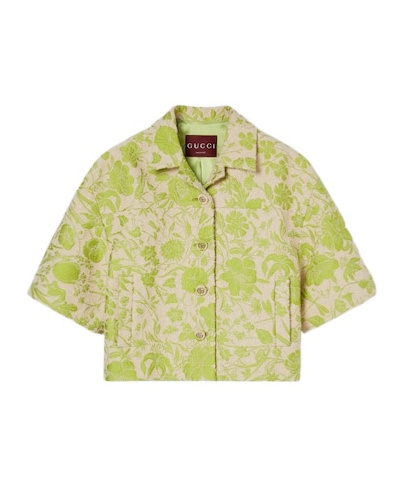 Gucci Flora Cotton Bouclé Jacquard Jacket In Multi