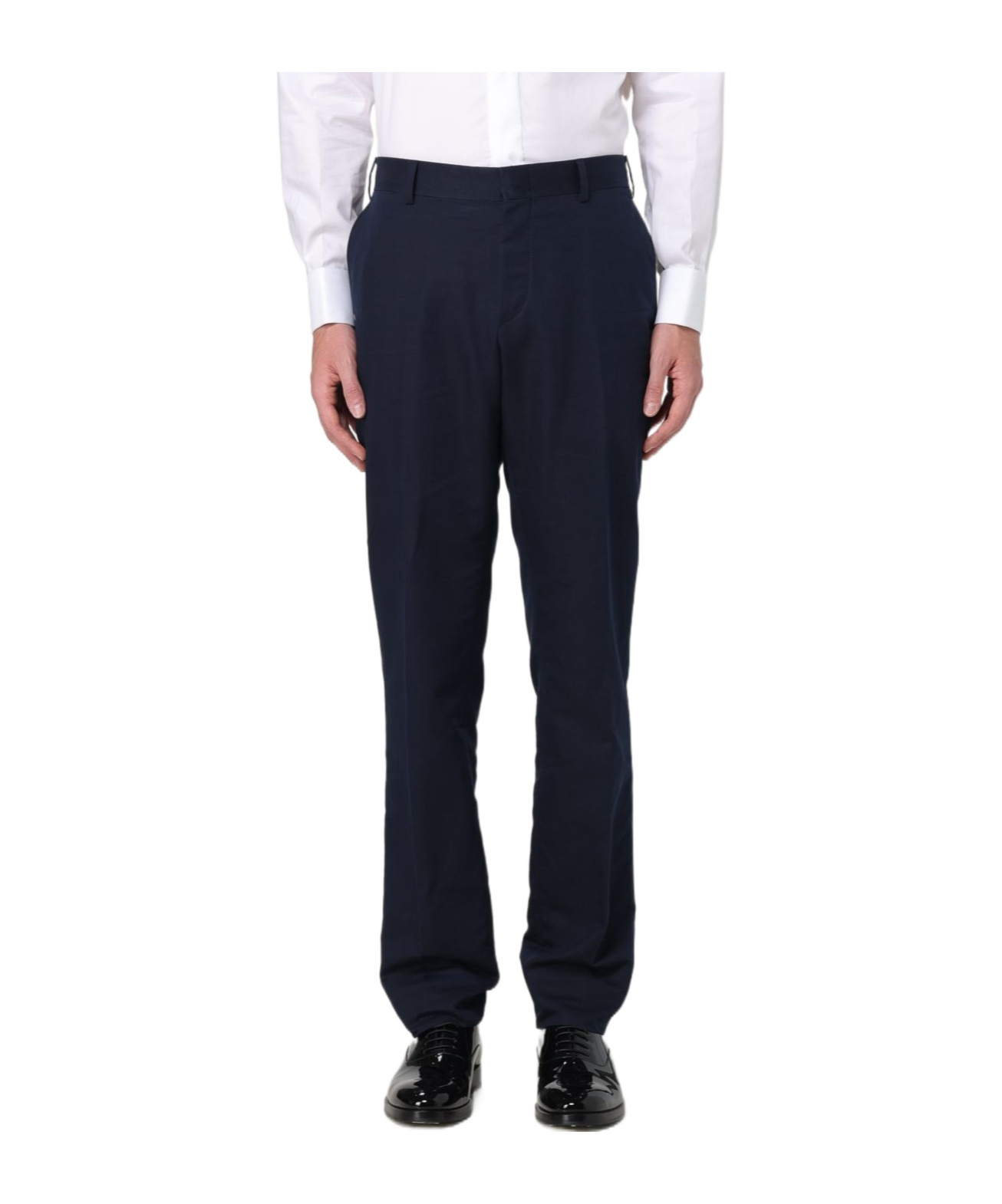 Brioni Pressed-crease Concealed-fastening Tailored Trousers In Black