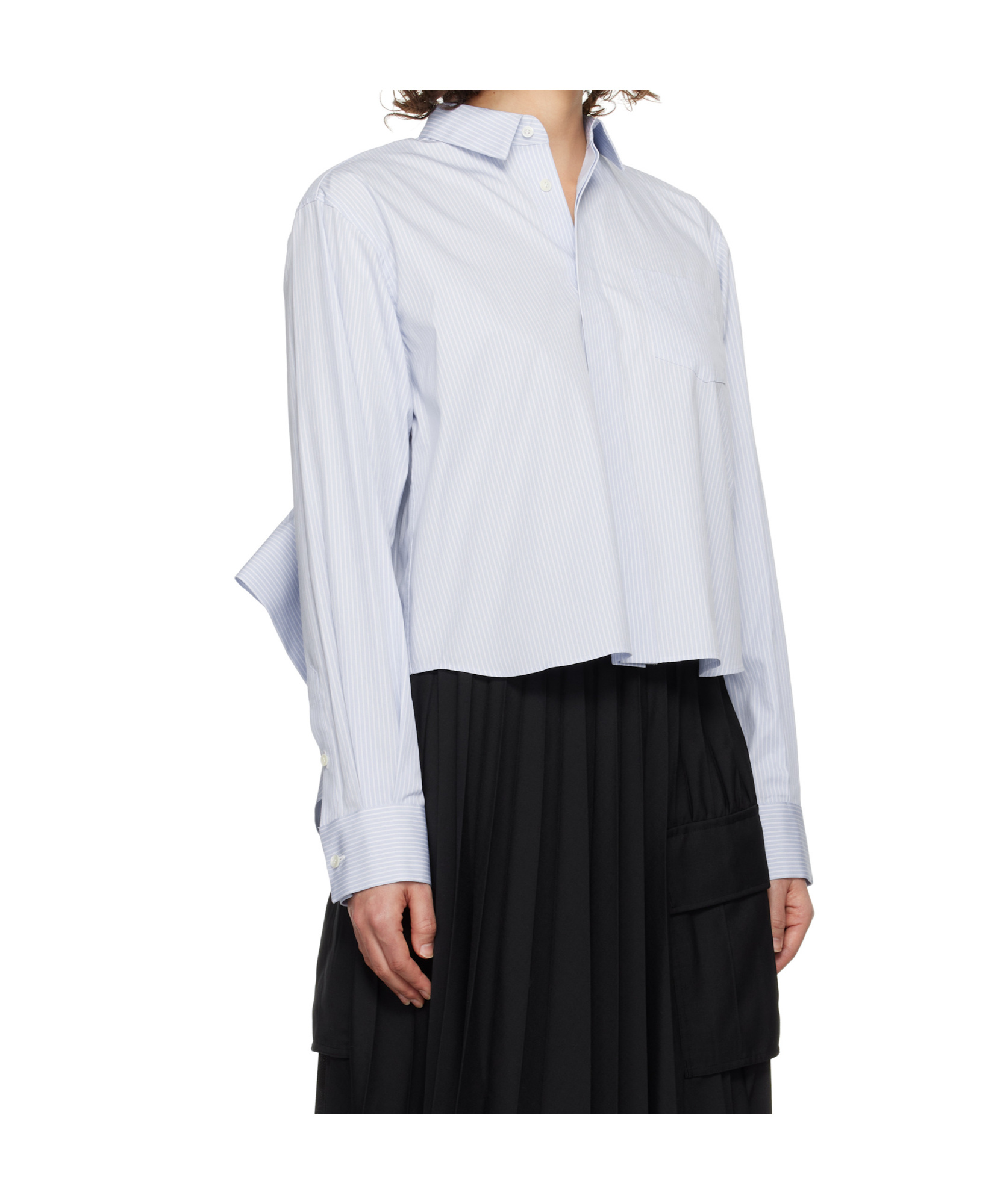 Sacai X Thomas Mason Cotton Poplin Suiting Dress In White
