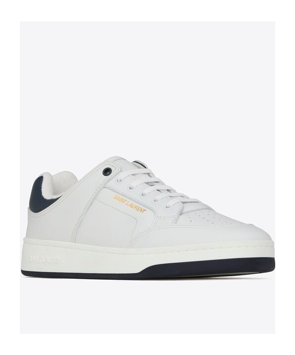 Saint Laurent Low-top Sneakers With Contrast Heel Tab In White