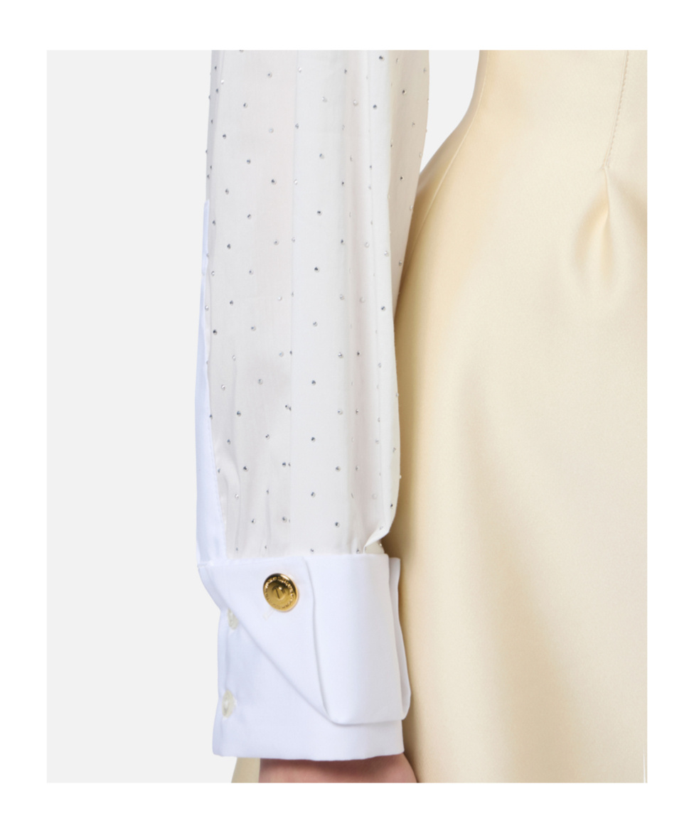 Elisabetta Franchi Long-sleeved Poplin Shirt In White