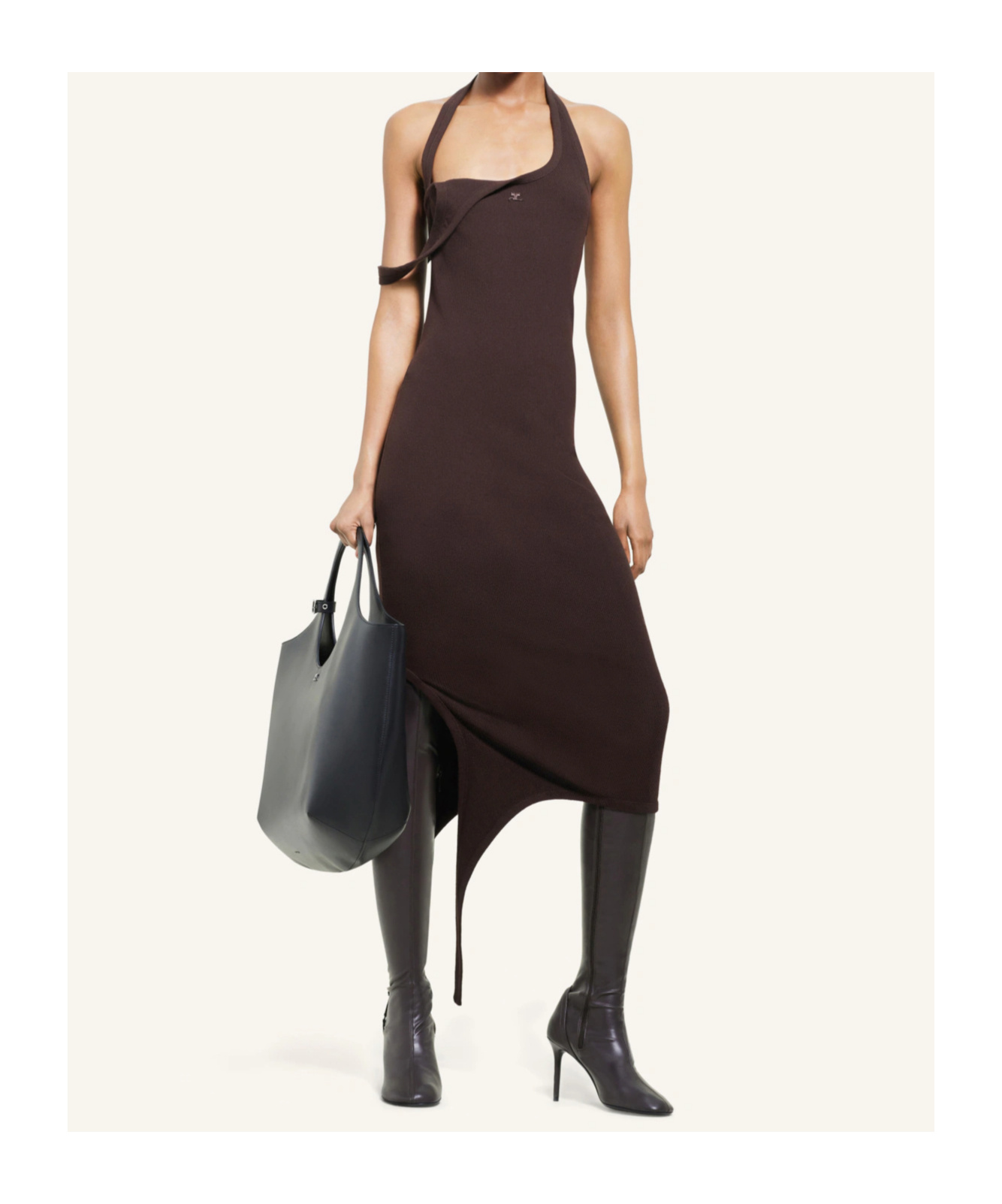 Courrèges Knit Dress In Brown