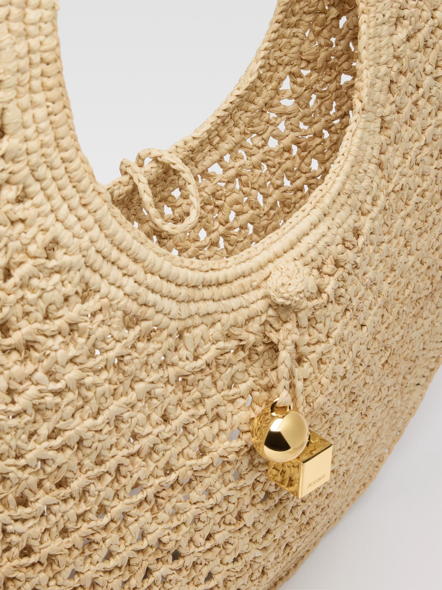 Jacquemus The Spiaggia Round Bag In Natural Color