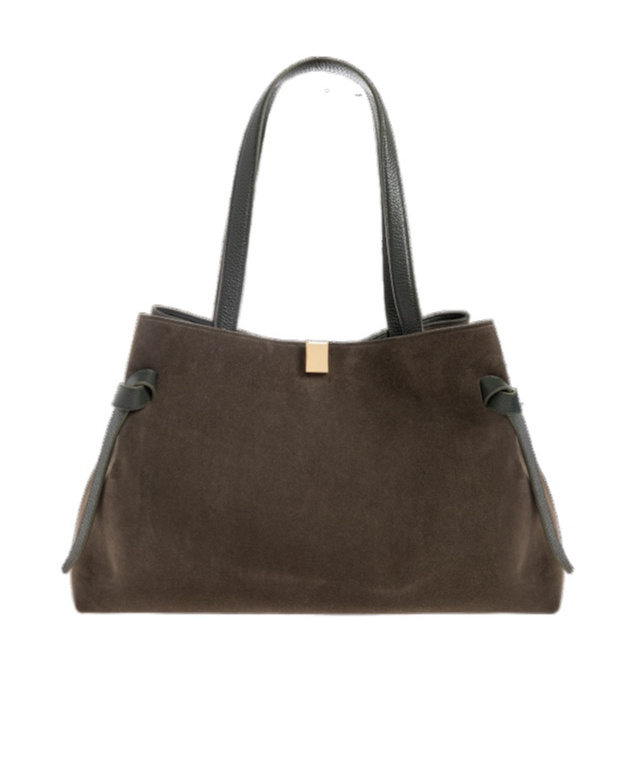 Yuzefi Double Handle Shoulder Bag In Brown