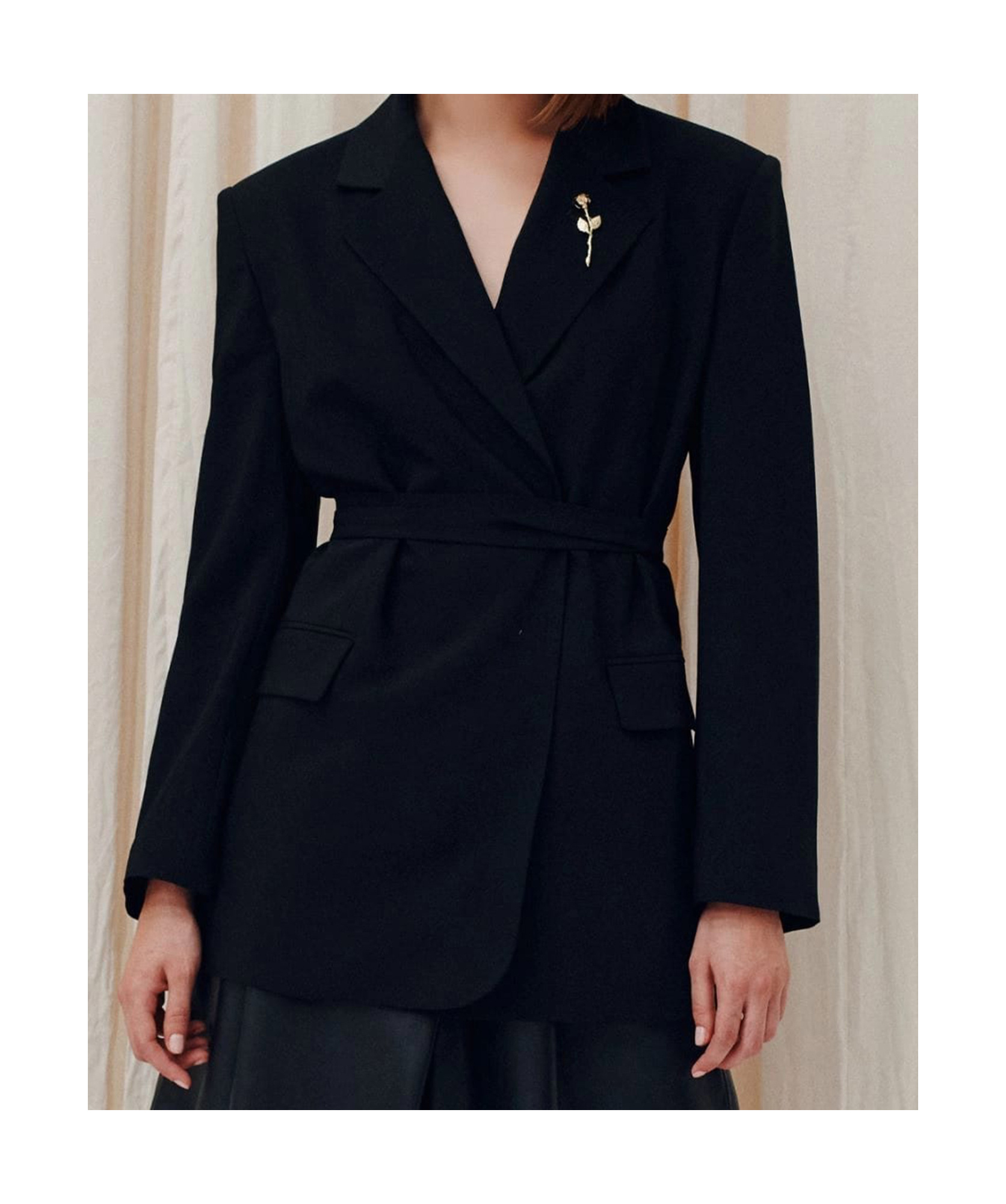 Marella Long-sleeved Suit Coat In Black
