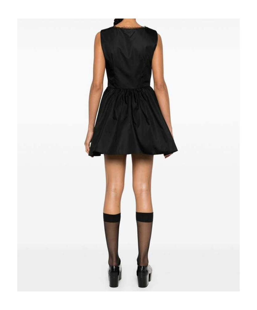 Prada Re-nylon Bow-detail Mini Dress In Black