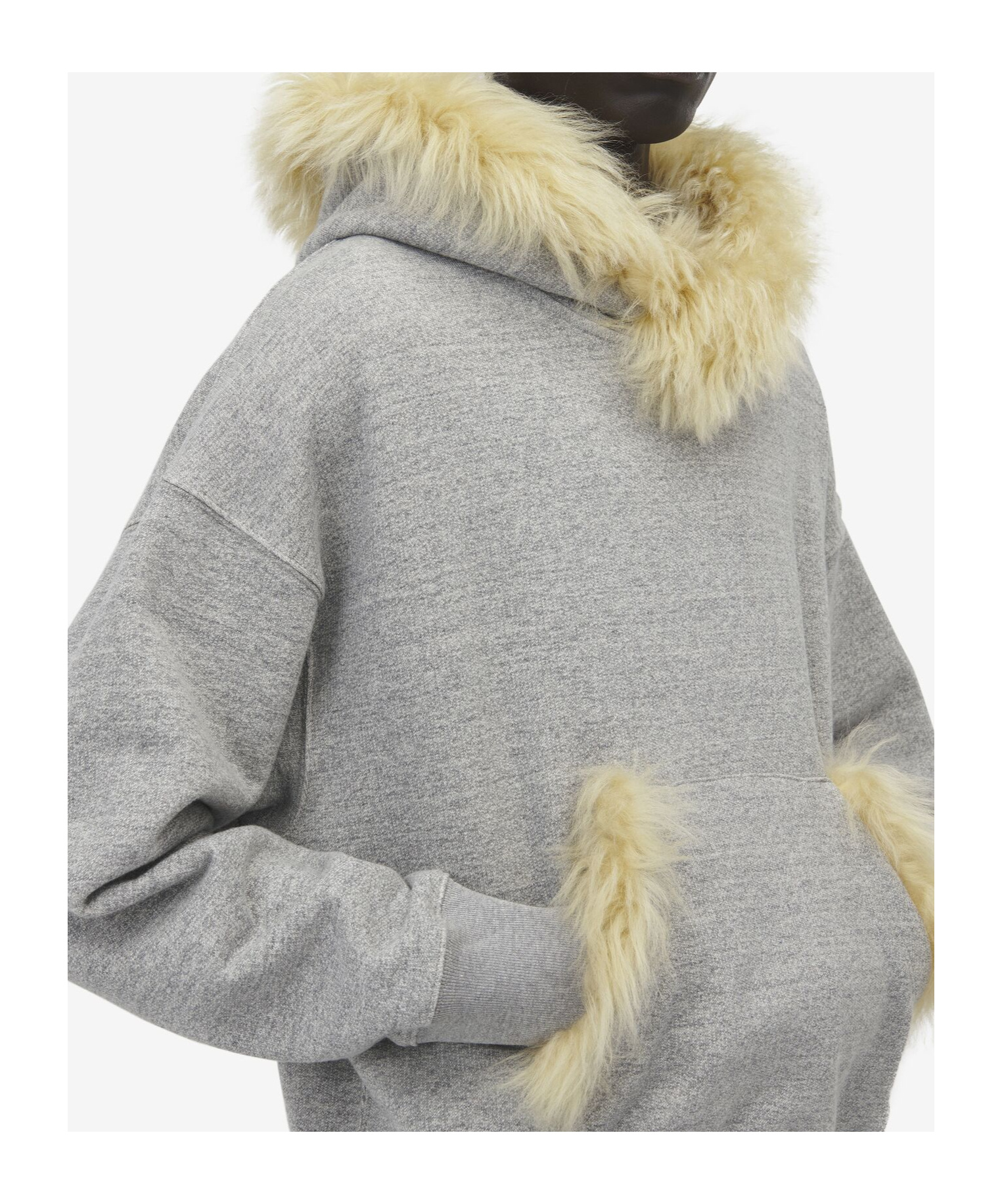 Alexander Mcqueen Terry Fleece Hooded Sweatshirt In Gray