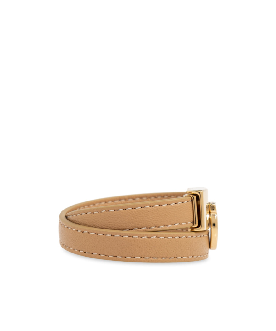 Ferragamo Logo Buckle Bracelet In Yellow