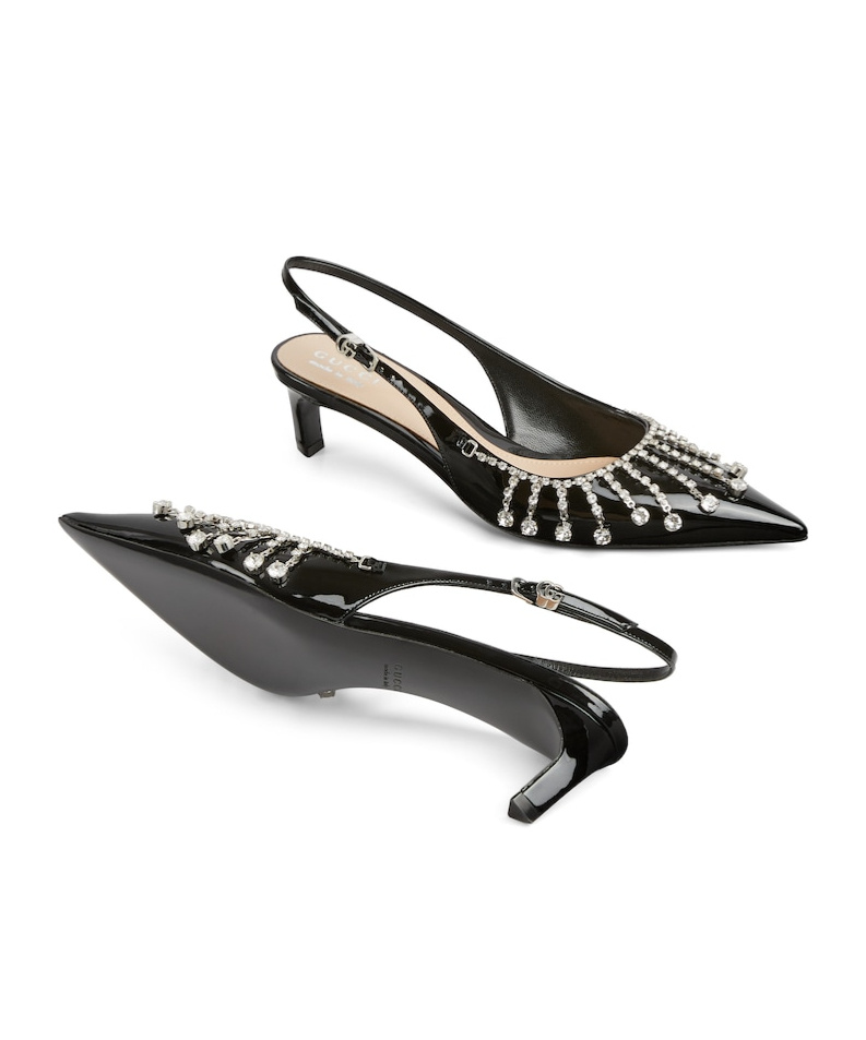 Gucci Rhinestone-embellished Pumps In Black
