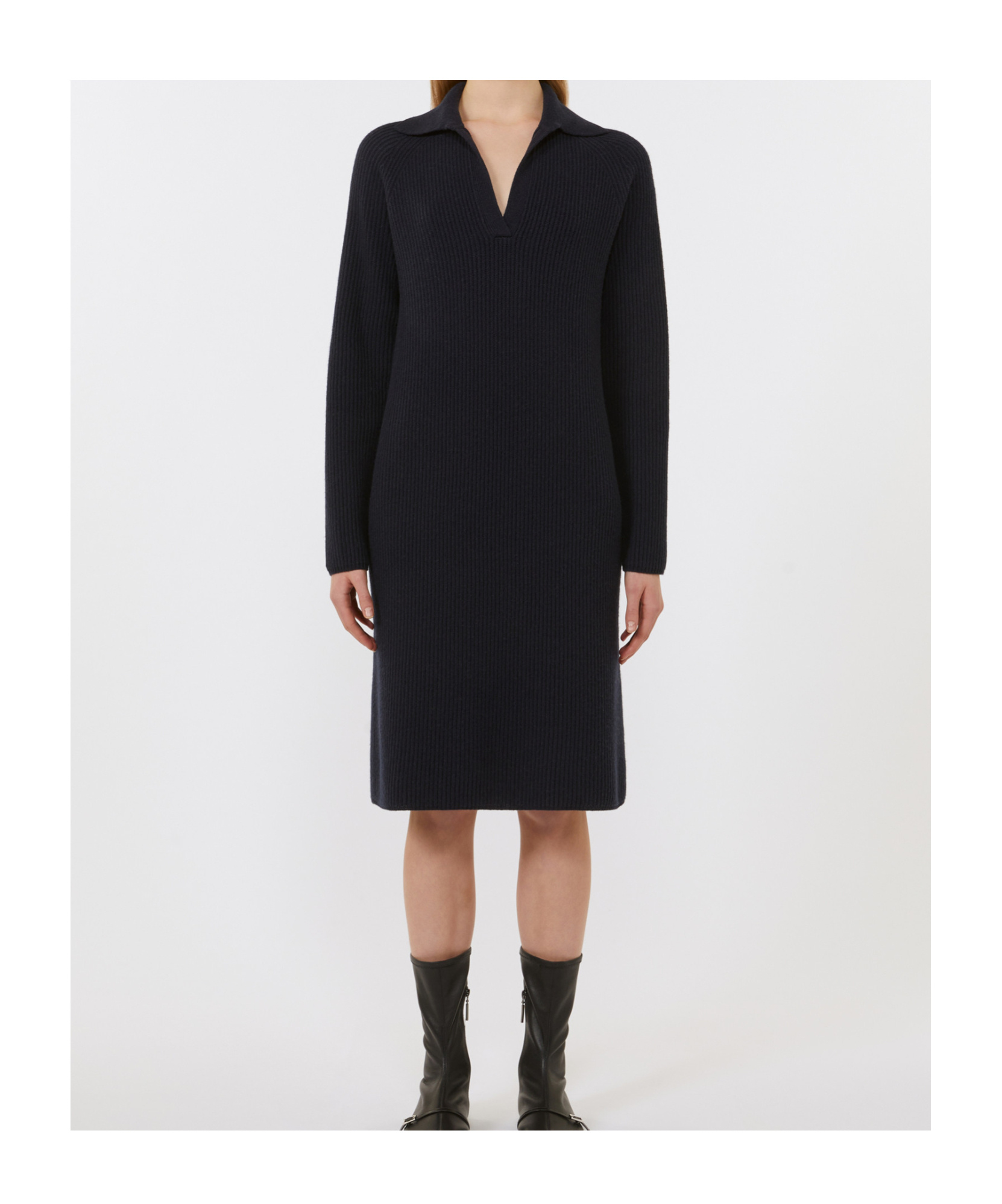 Max Mara Relaxed-fit Wool And Cashmere Dress In Blue