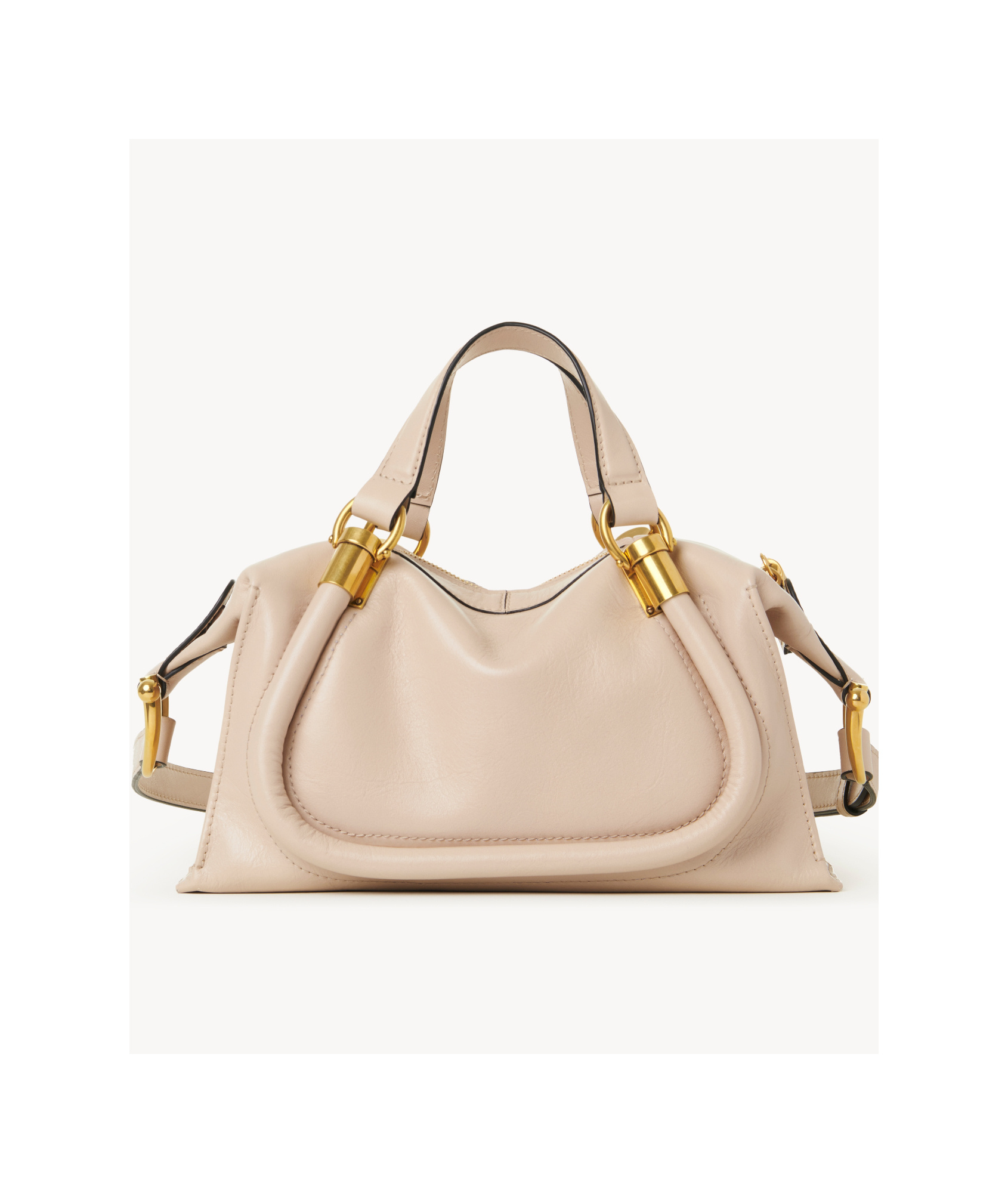 Chloé Petit Sac Paraty 24 En Cuir Brillant Femme Beige Taille Onesize 100% Cuir De Veau In Nude