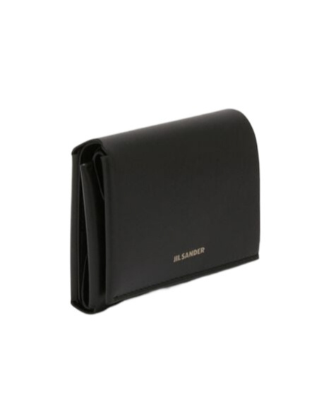 Jil Sander Logo-plaque Leather Wallet In Black