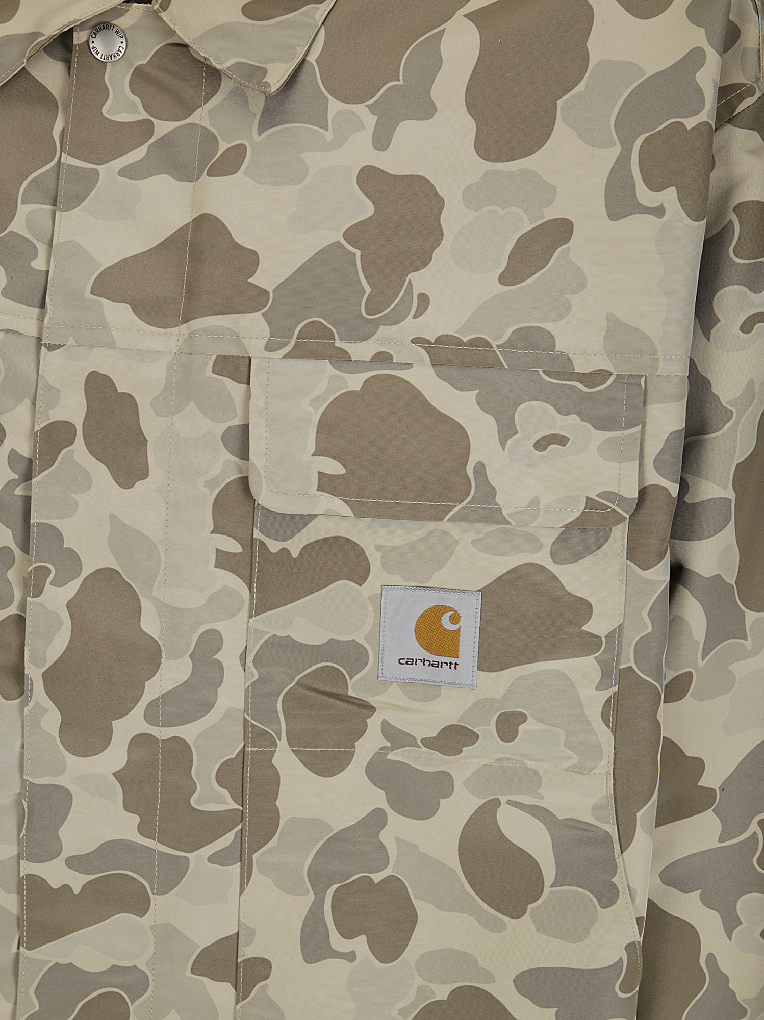 Carhartt Work In Progress Liam Camo Poplin Jacket In Nude