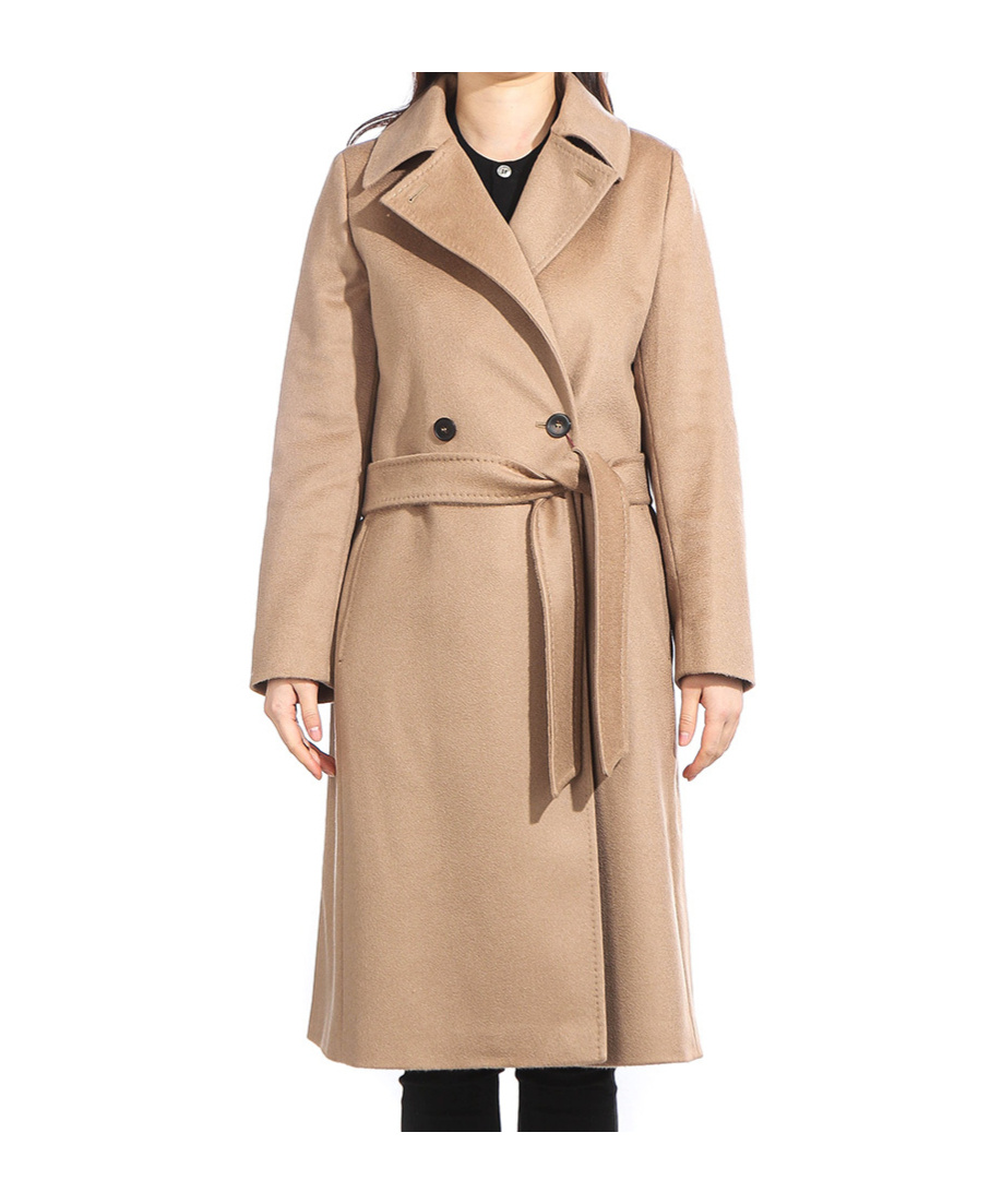 Max Mara Canneti Double-breasted Coat In Nude