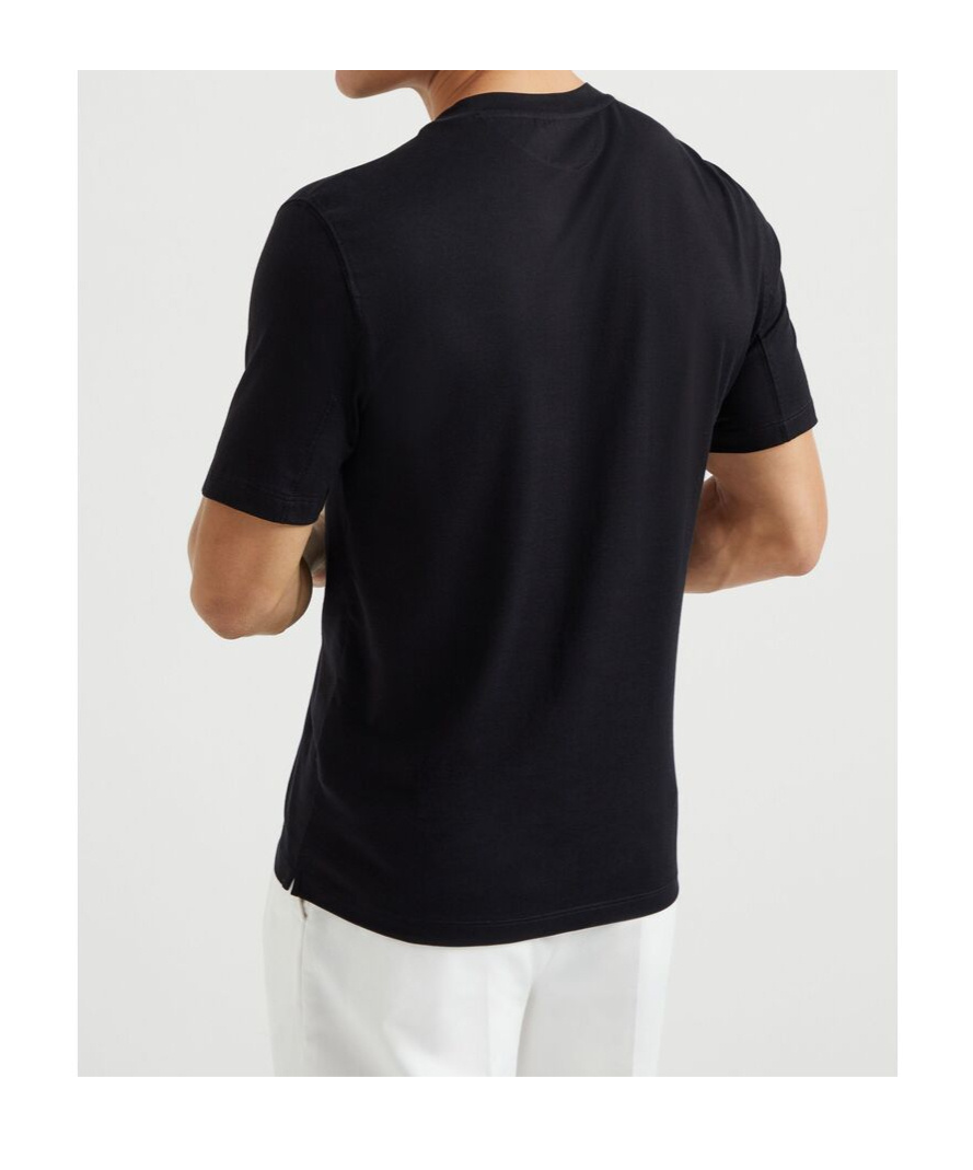Brunello Cucinelli Cotton Paris Graphic Print T-shirt In Black