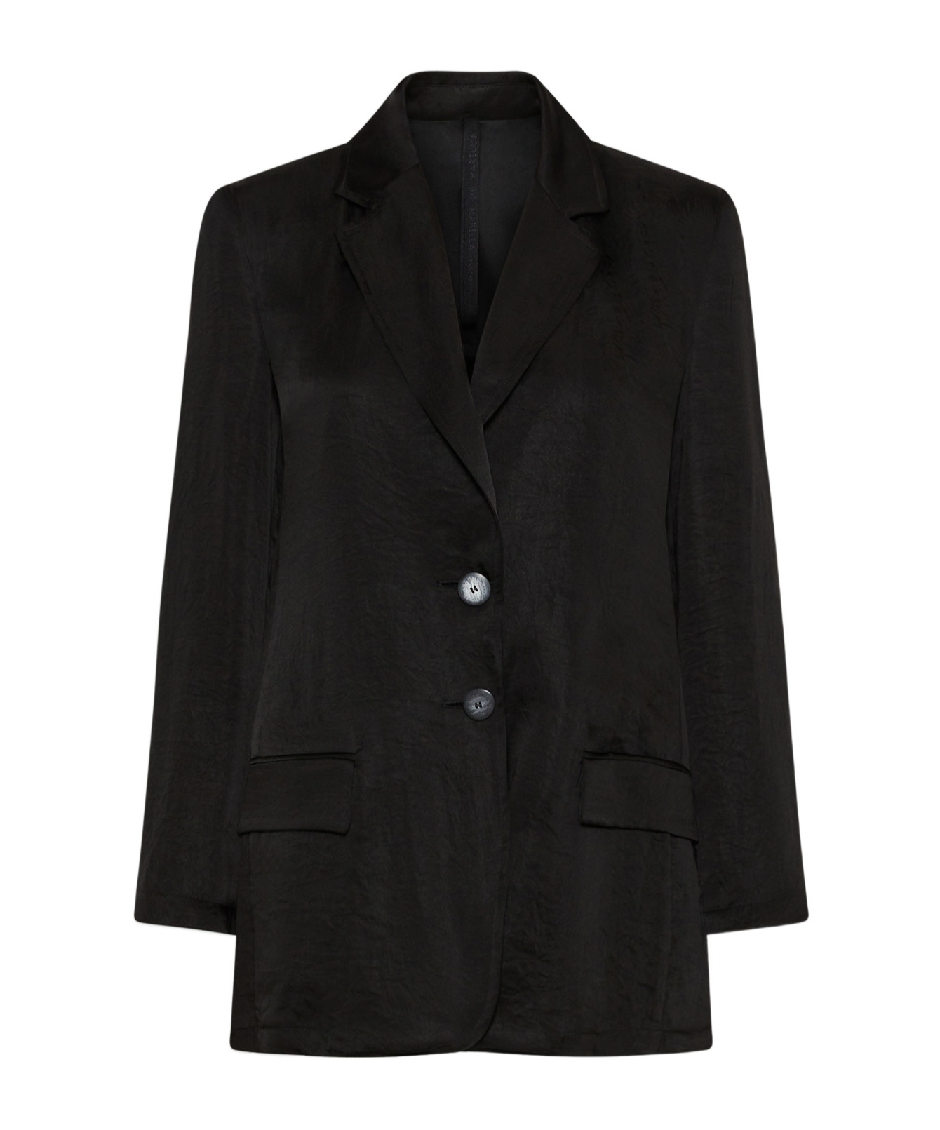 Marella Crinkle Fabric Blazer In Black