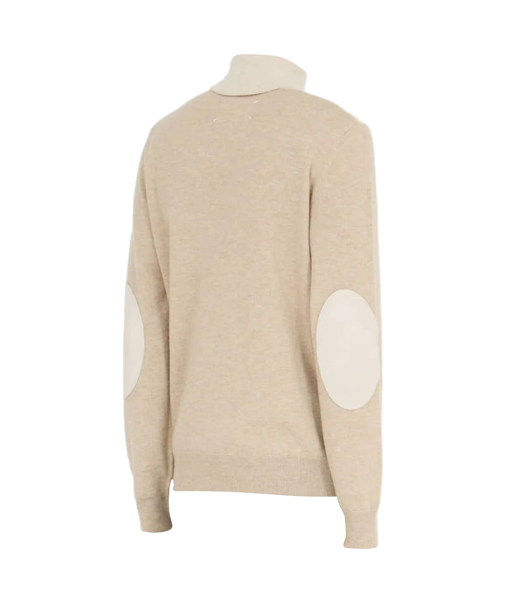 Maison Margiela Two-tone Wool Turtleneck Sweater In Neutral