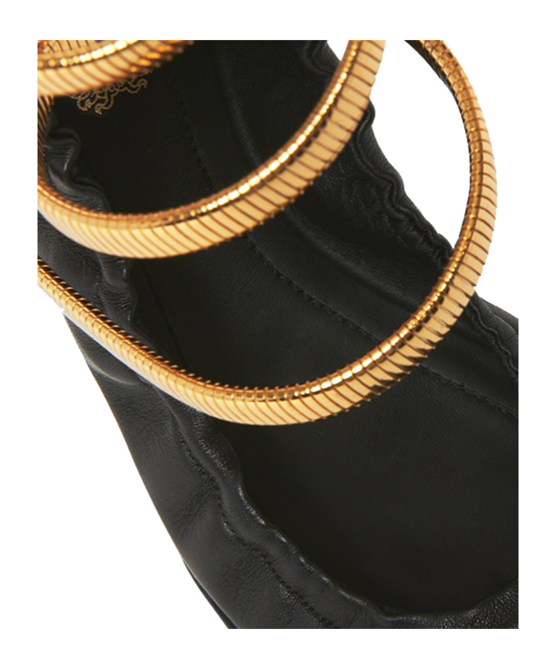 René Caovilla Juniper 10 Lambskin Serpent Detail Ballerinas In Black