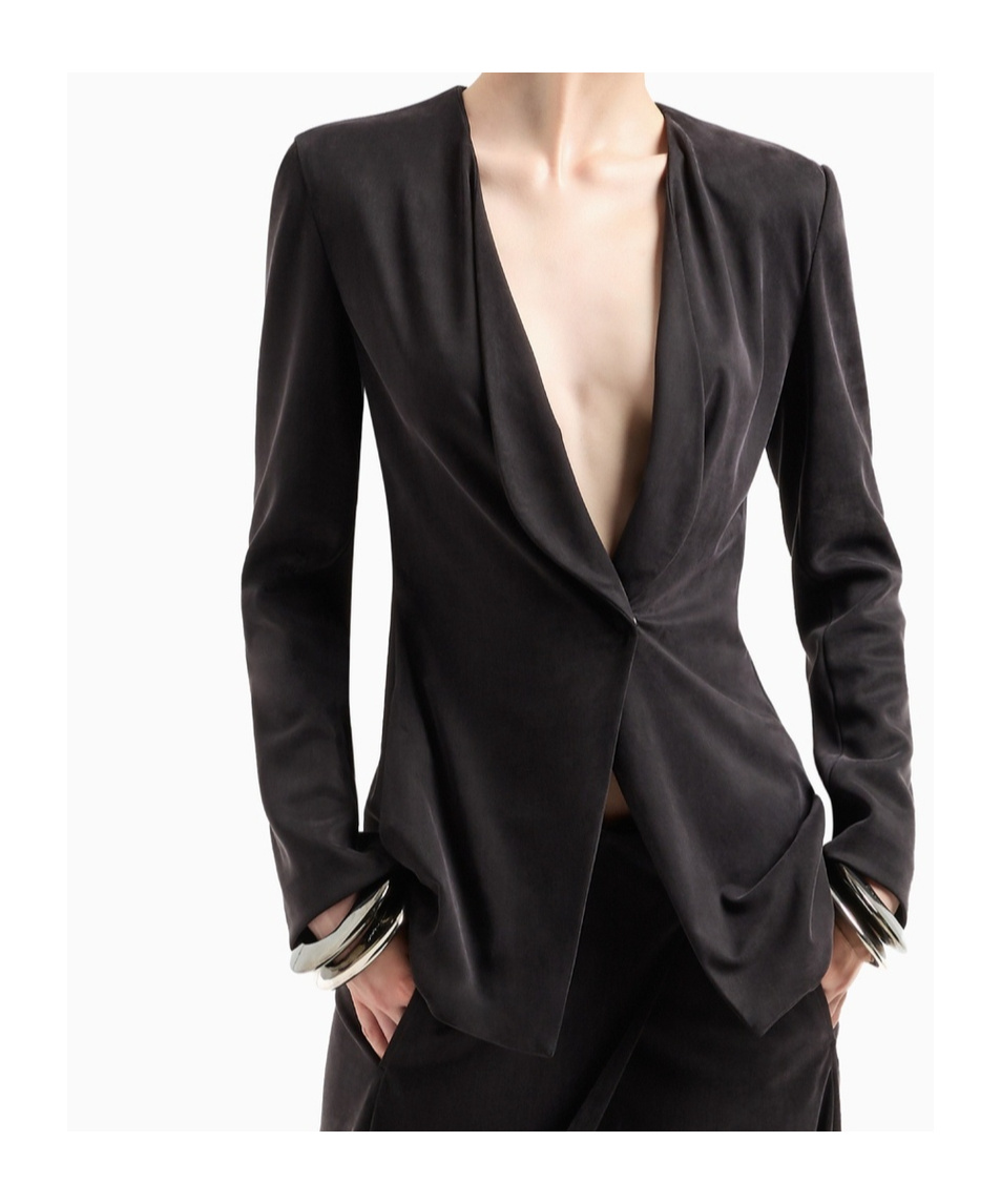 Giorgio Armani Single-breasted Blazer In Black