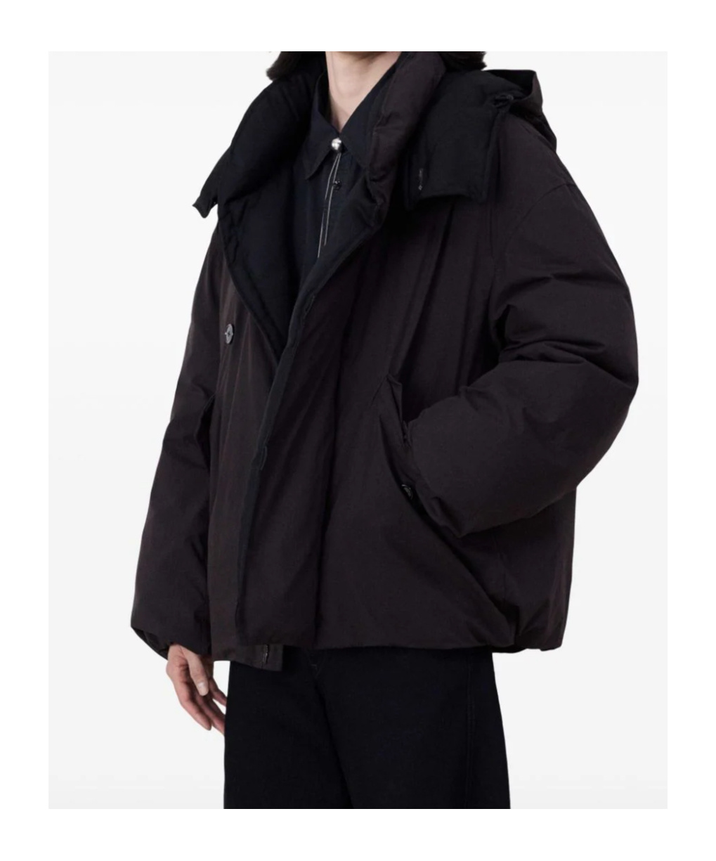 Lemaire Hooded Padded Puffer Jacket In Black