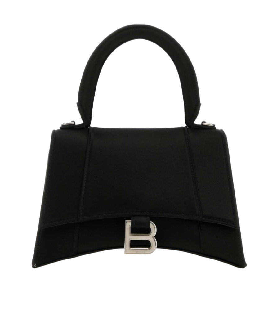 Balenciaga Hourglass Handbag With Structured Silhouette And Top Handle In Black