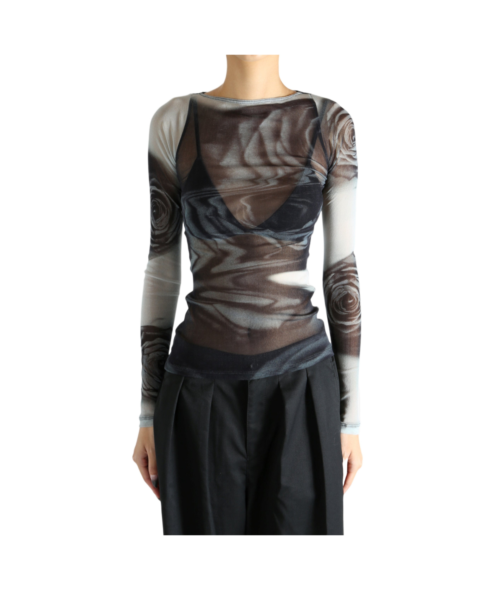Jean Paul Gaultier Crew Neck Tight T-shirt In Black